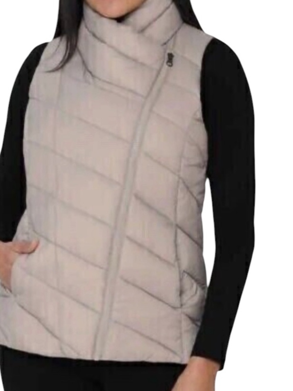 Nicole Miller Asymmetrical Quilted Puffer Vest NWT